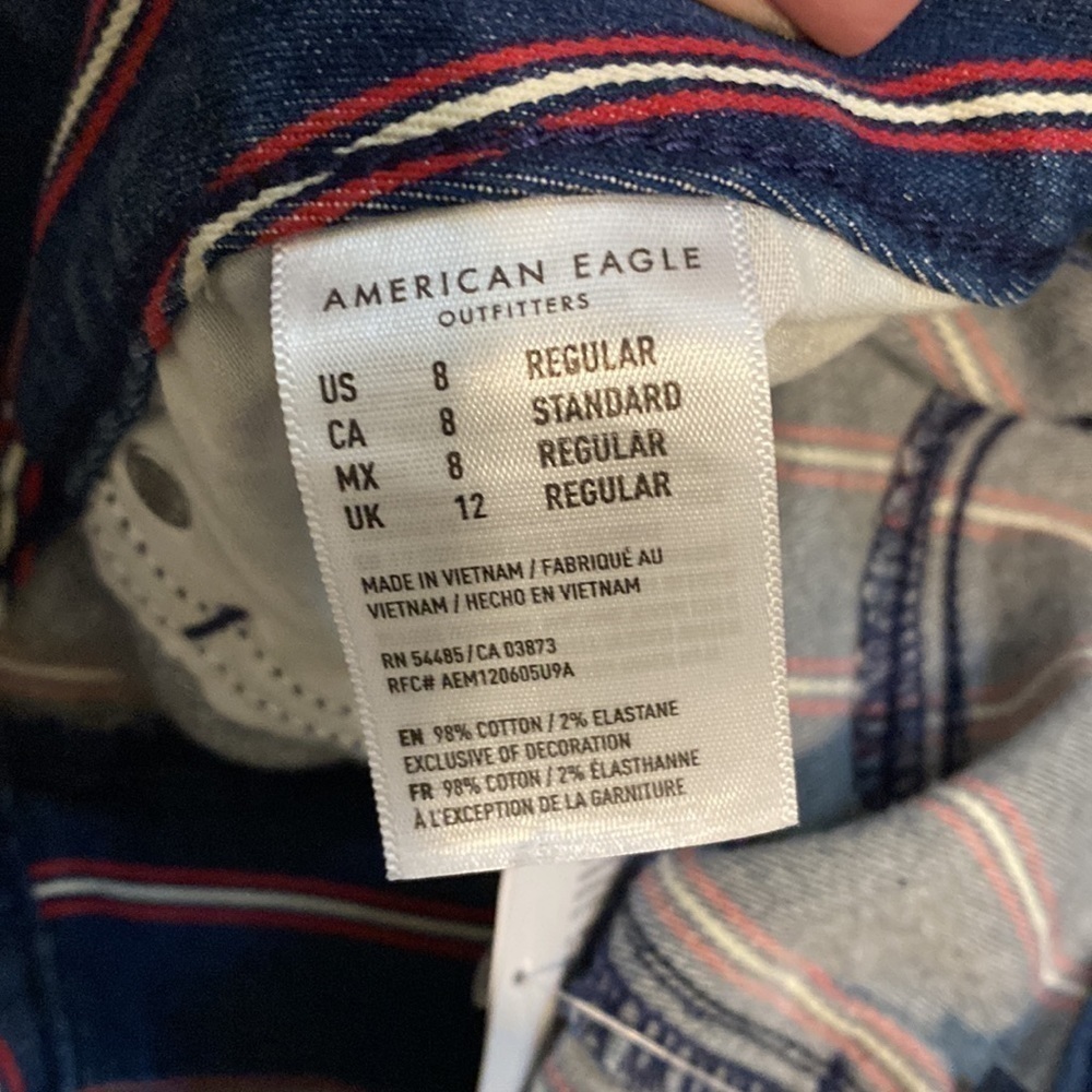 NWT American Eagle | Patriotic High Rise Mini Denim Skirt | Size 8 - Picture 9 of 11